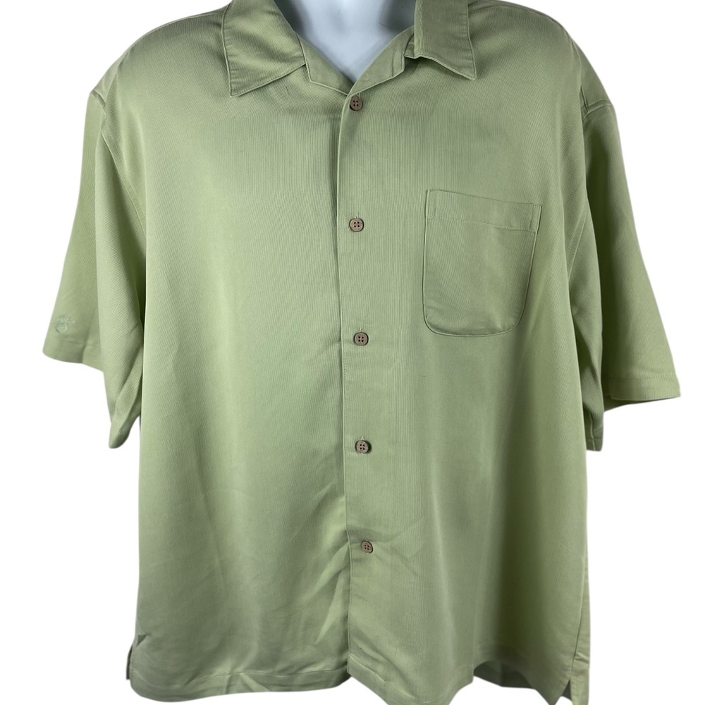 Cubavera Mint Green Collared‎ Camp Shirt, XXL